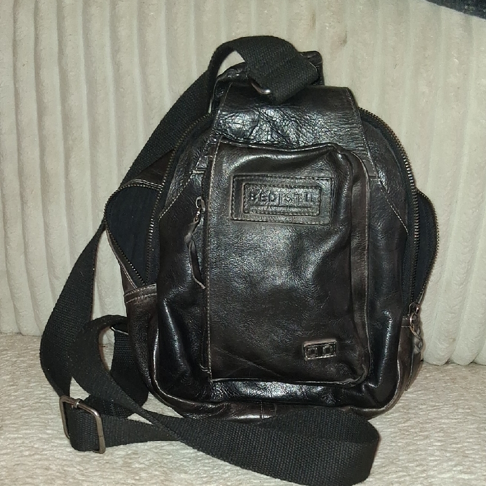 Bed Stu Dark Brown Leather Crossbody Bag